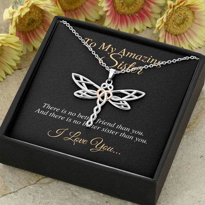 Sister Necklace, Butterfly Necklace for Sisters, Sister Birthday Gift From Brother, Sister Christmas Gift, Best Friend Gift,Big Sister #0548