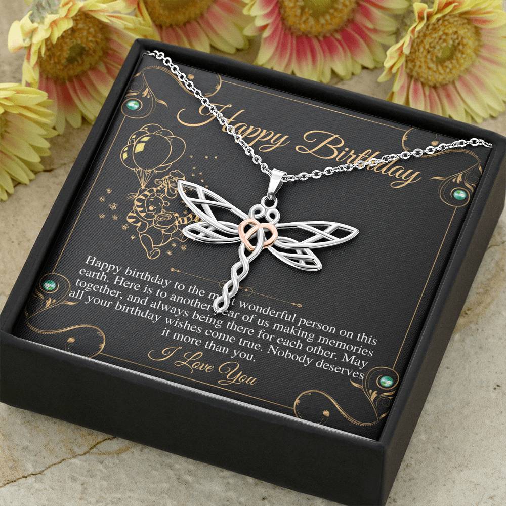 Birthday Gift Necklace, Birthday Gift for Friend, Sister Birthday, Mom Birthday Gift, Bday Jewelry for Her, Happy Birthday, Dragonfly #0632