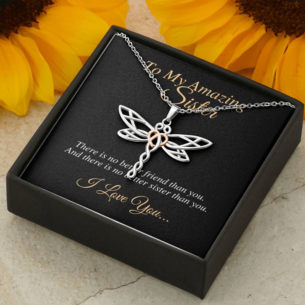Sister Necklace, Butterfly Necklace for Sisters, Sister Birthday Gift From Brother, Sister Christmas Gift, Best Friend Gift,Big Sister #0548