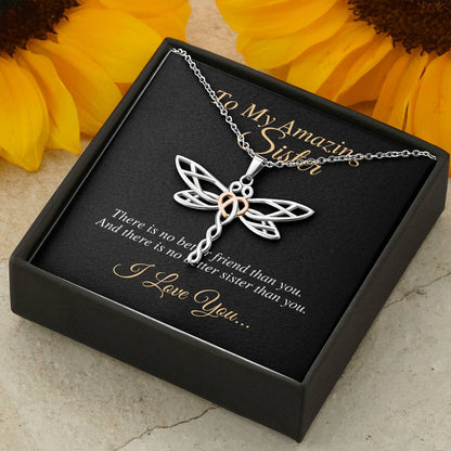 Sister Necklace, Butterfly Necklace for Sisters, Sister Birthday Gift From Brother, Sister Christmas Gift, Best Friend Gift,Big Sister #0548