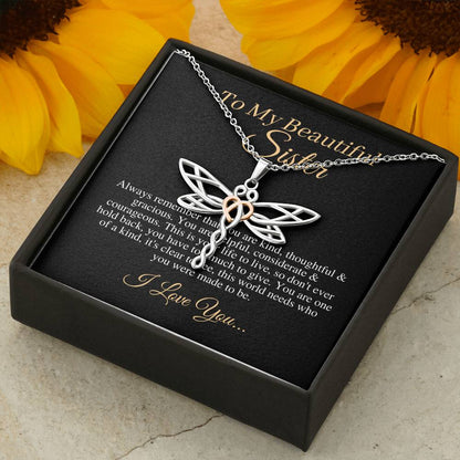 Necklace For Sister, Birthday Gift For Sister, To My Sister Necklace, Present For Sister, Christmas Gift From Sister/Brother,Butterfly #0543