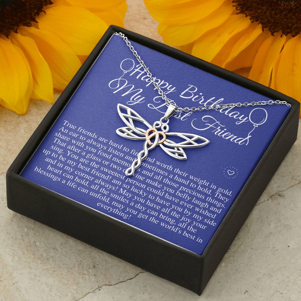 Best Friend Birthday Gifts, Birthday Gift For Best Friend Necklace Gift, Happy Birthday Gift for Best Friend, Soul Sister, Dragonfly #0683