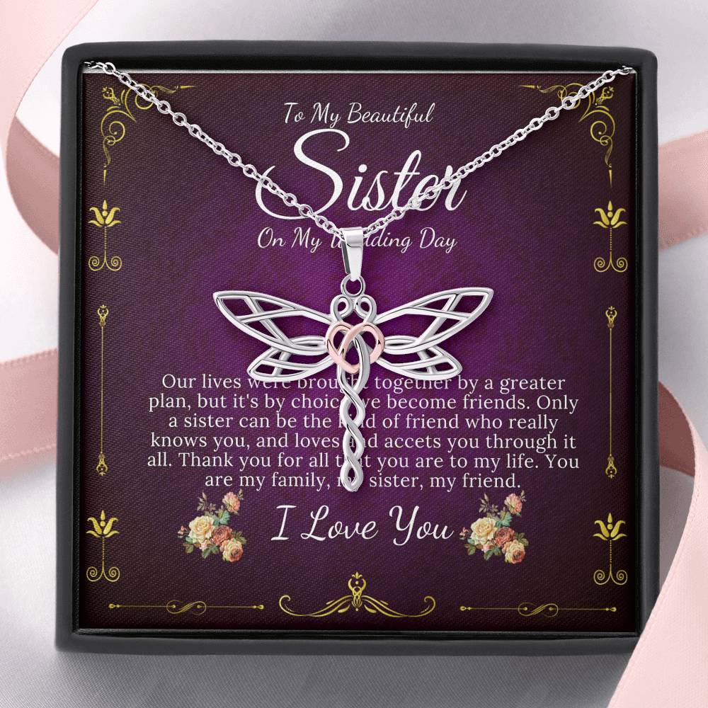 Love Knot, To My Sister on My Wedding Day, Gift For Sister On My Wedding, Sister to Sister Gift, Sister of the Bride Gift Necklace, #0083