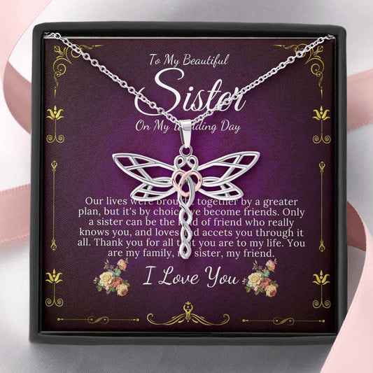 Love Knot, To My Sister on My Wedding Day, Gift For Sister On My Wedding, Sister to Sister Gift, Sister of the Bride Gift Necklace, #0083