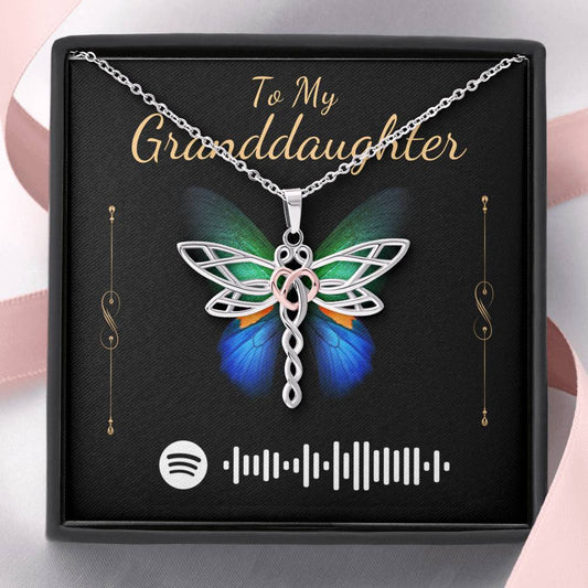 To My Granddaughter Gift From Grandmother,Grandma, Grandpa, Granddaughter Necklace, Granddaughter Christmas Gift, Spotify Music Code #0526