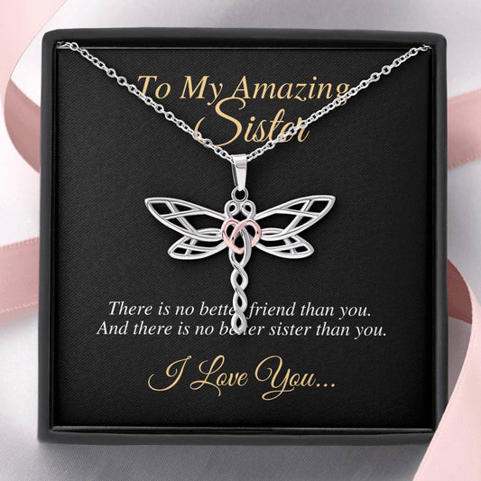 Sister Necklace, Butterfly Necklace for Sisters, Sister Birthday Gift From Brother, Sister Christmas Gift, Best Friend Gift,Big Sister #0548