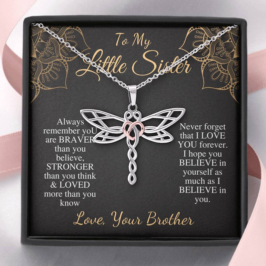 Sister Birthday Gift For Little Sister Gift Ideas Sister Necklace, Unique Christmas Gifts For Sister From Brother, Gift From Brother #0535