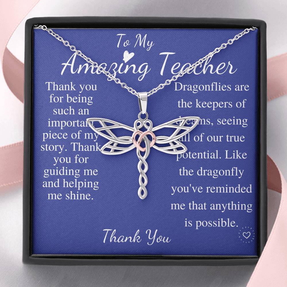 Teacher Gift | Gift for Teacher Necklace | A My Amazing Teacher Appreciation Gift | Thank You Gift For Teacher |Teacher Christmas Gift #0772