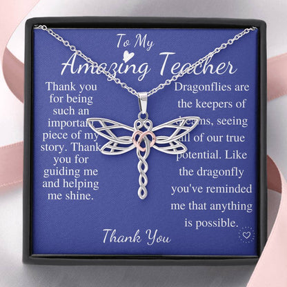 Teacher Gift | Gift for Teacher Necklace | A My Amazing Teacher Appreciation Gift | Thank You Gift For Teacher |Teacher Christmas Gift #0772