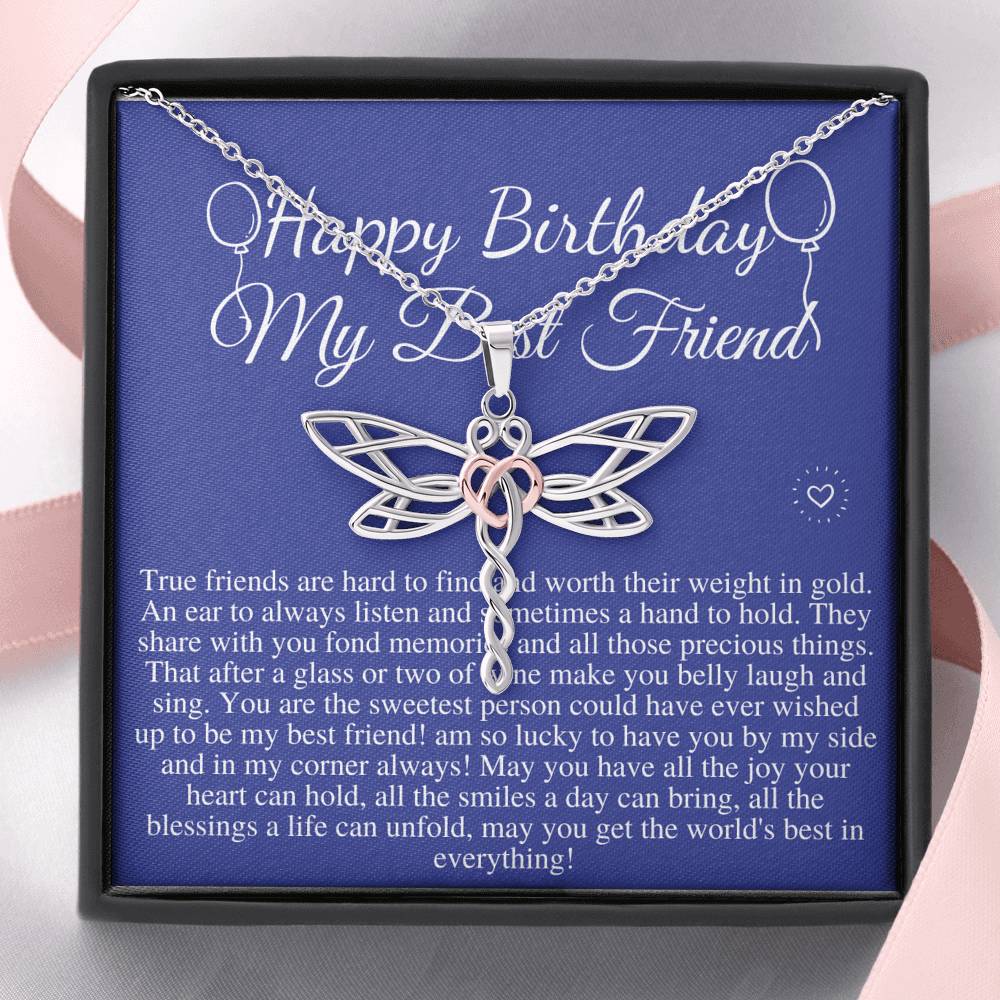 Best Friend Birthday Gifts, Birthday Gift For Best Friend Necklace Gift, Happy Birthday Gift for Best Friend, Soul Sister, Dragonfly #0683