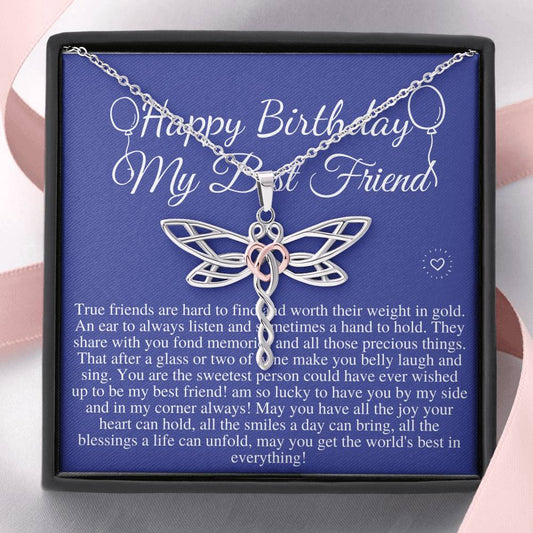 Best Friend Birthday Gifts, Birthday Gift For Best Friend Necklace Gift, Happy Birthday Gift for Best Friend, Soul Sister, Dragonfly #0683