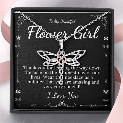 Dragonfly Necklace, Flower Girl Gift, Flower Girl Necklace, Bridal Party Gifts, Flower Girl Proposal, Junior Bridesmaid Wedding Gift #0121