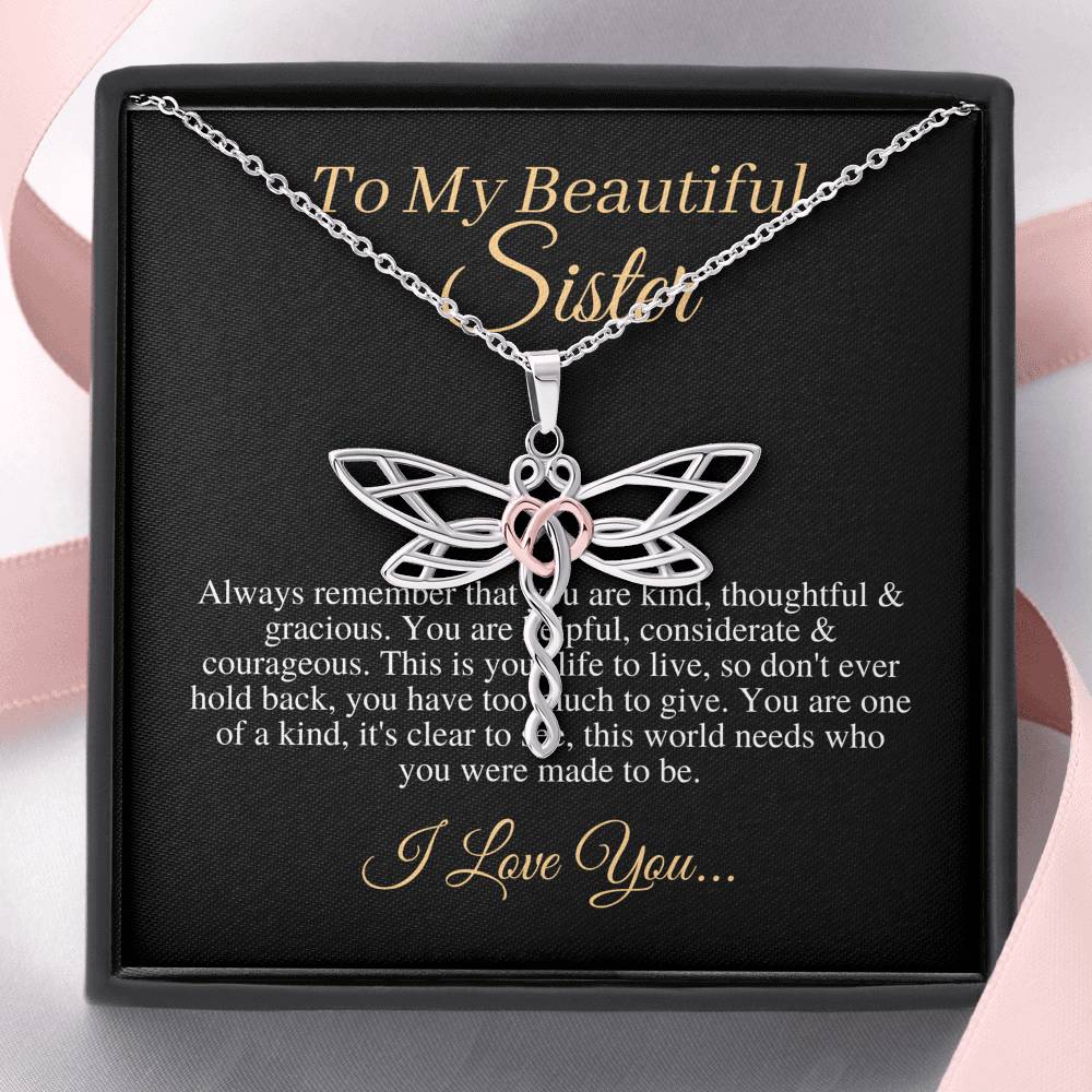 Necklace For Sister, Birthday Gift For Sister, To My Sister Necklace, Present For Sister, Christmas Gift From Sister/Brother,Butterfly #0543
