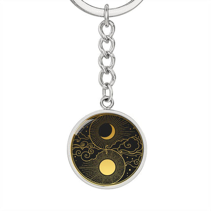Moon Keychain, Luna Key Chain, Witchy, Full Moon & New Moon Choker Accessories, Celestial Design, Lunar Jewelry, Gift for Witch #0835