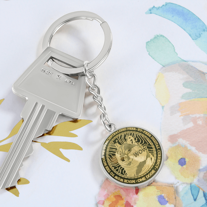 Dogecoin (DOGE) Keychain Crypto Coin | Dogecoin Coin | Gold Dogecoin Keyring, Doge Lover, Crypto Gift For Boyfriend, Crypto Lover Gift #0923