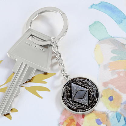 Ethereum (ETH) Keychain Crypto Coin | Ethereum Coin | Silver Ethereum Keyring, Ethereum Lover, Crypto Gift For Boyfriend, Crypto Lover #0922