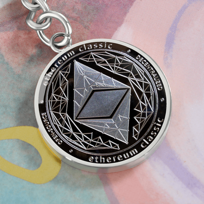 Ethereum (ETH) Keychain Crypto Coin | Ethereum Coin | Silver Ethereum Keyring, Ethereum Lover, Crypto Gift For Boyfriend, Crypto Lover #0922