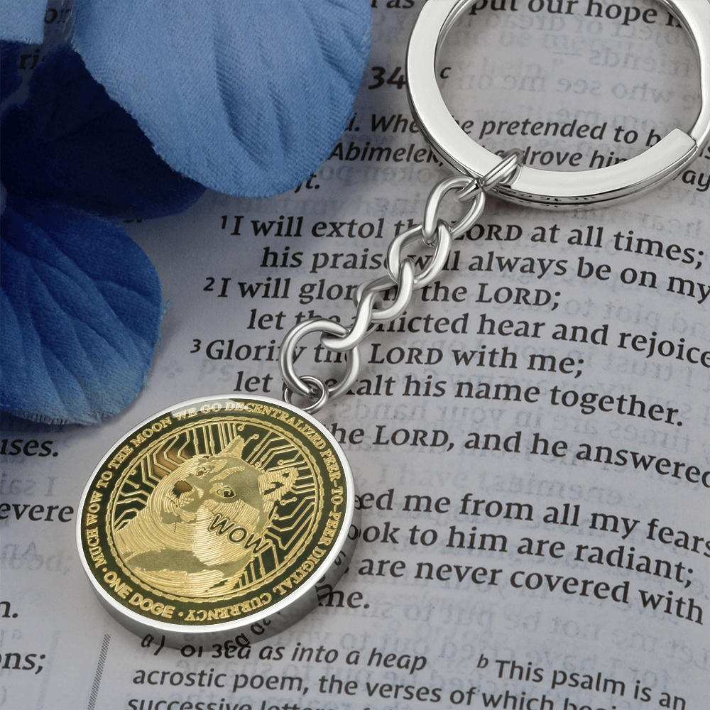 Dogecoin (DOGE) Keychain Crypto Coin | Dogecoin Coin | Gold Dogecoin Keyring, Doge Lover, Crypto Gift For Boyfriend, Crypto Lover Gift #0923