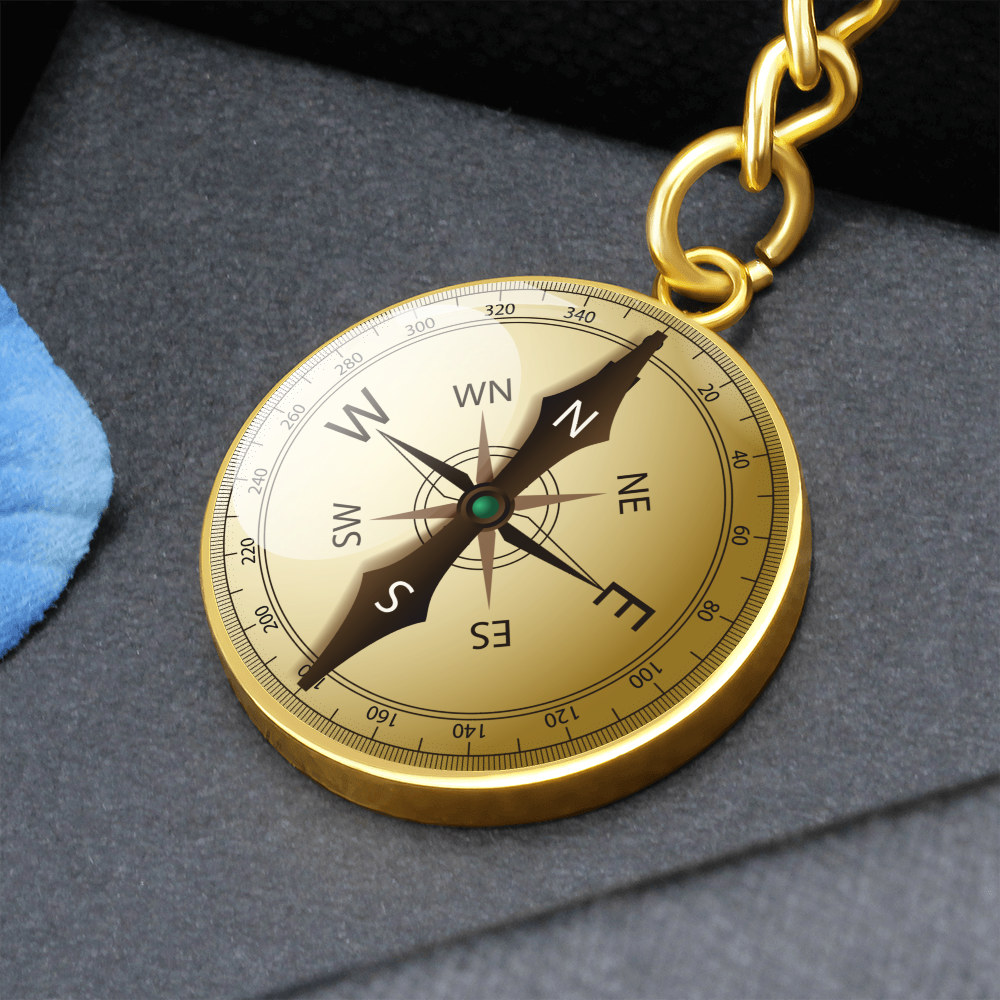 Compass Design Keychain Engraved, Travel Lover Gift, Gift for husband, Boyfriend Gift, Travel Gift, Pocket Compass Keychain Engraved #0924
