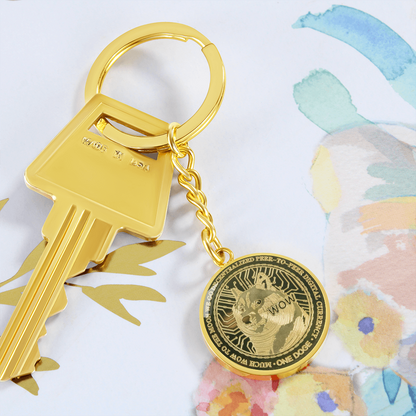 Dogecoin (DOGE) Keychain Crypto Coin | Dogecoin Coin | Gold Dogecoin Keyring, Doge Lover, Crypto Gift For Boyfriend, Crypto Lover Gift #0923