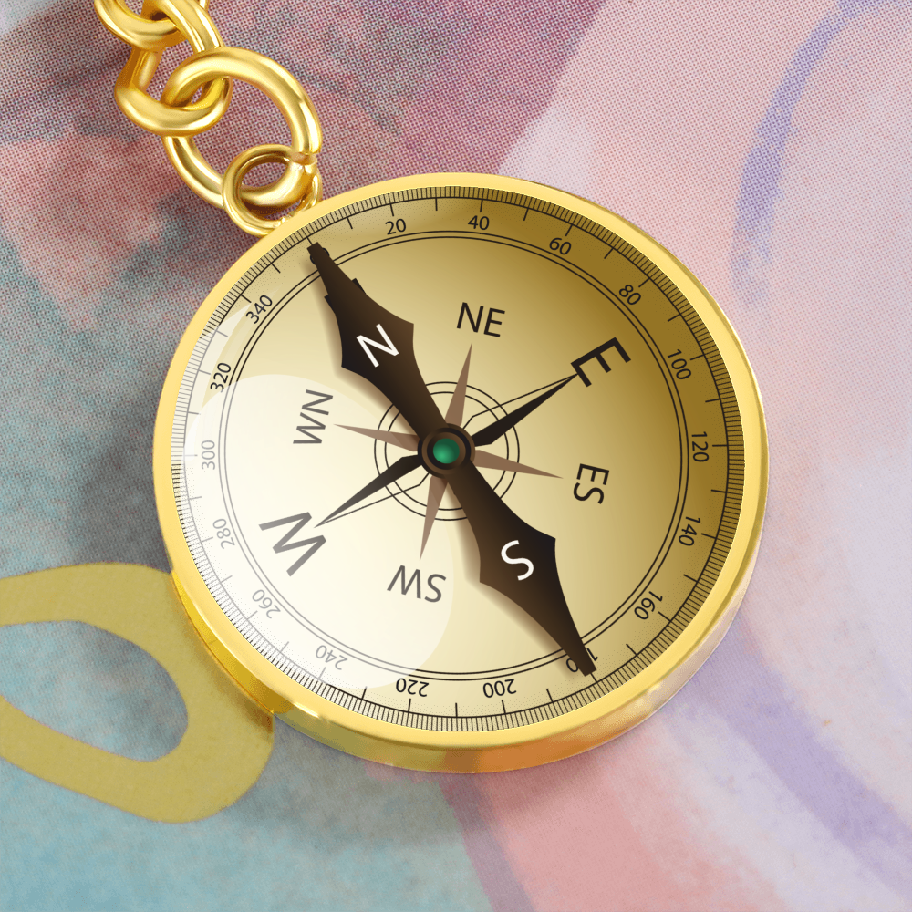 Compass Design Keychain Engraved, Travel Lover Gift, Gift for husband, Boyfriend Gift, Travel Gift, Pocket Compass Keychain Engraved #0924
