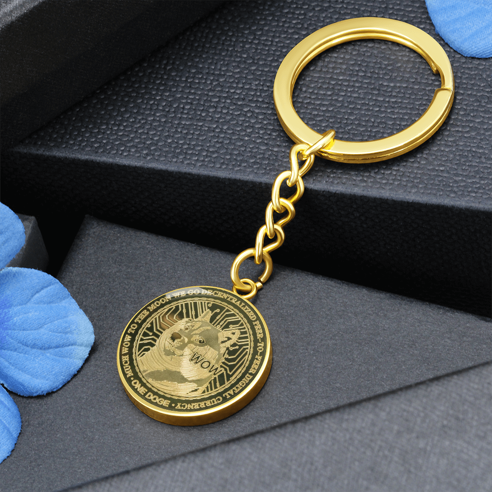 Dogecoin (DOGE) Keychain Crypto Coin | Dogecoin Coin | Gold Dogecoin Keyring, Doge Lover, Crypto Gift For Boyfriend, Crypto Lover Gift #0923