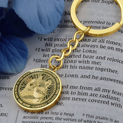 Dogecoin (DOGE) Keychain Crypto Coin | Dogecoin Coin | Gold Dogecoin Keyring, Doge Lover, Crypto Gift For Boyfriend, Crypto Lover Gift #0923