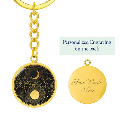 Moon Keychain, Luna Key Chain, Witchy, Full Moon & New Moon Choker Accessories, Celestial Design, Lunar Jewelry, Gift for Witch #0835