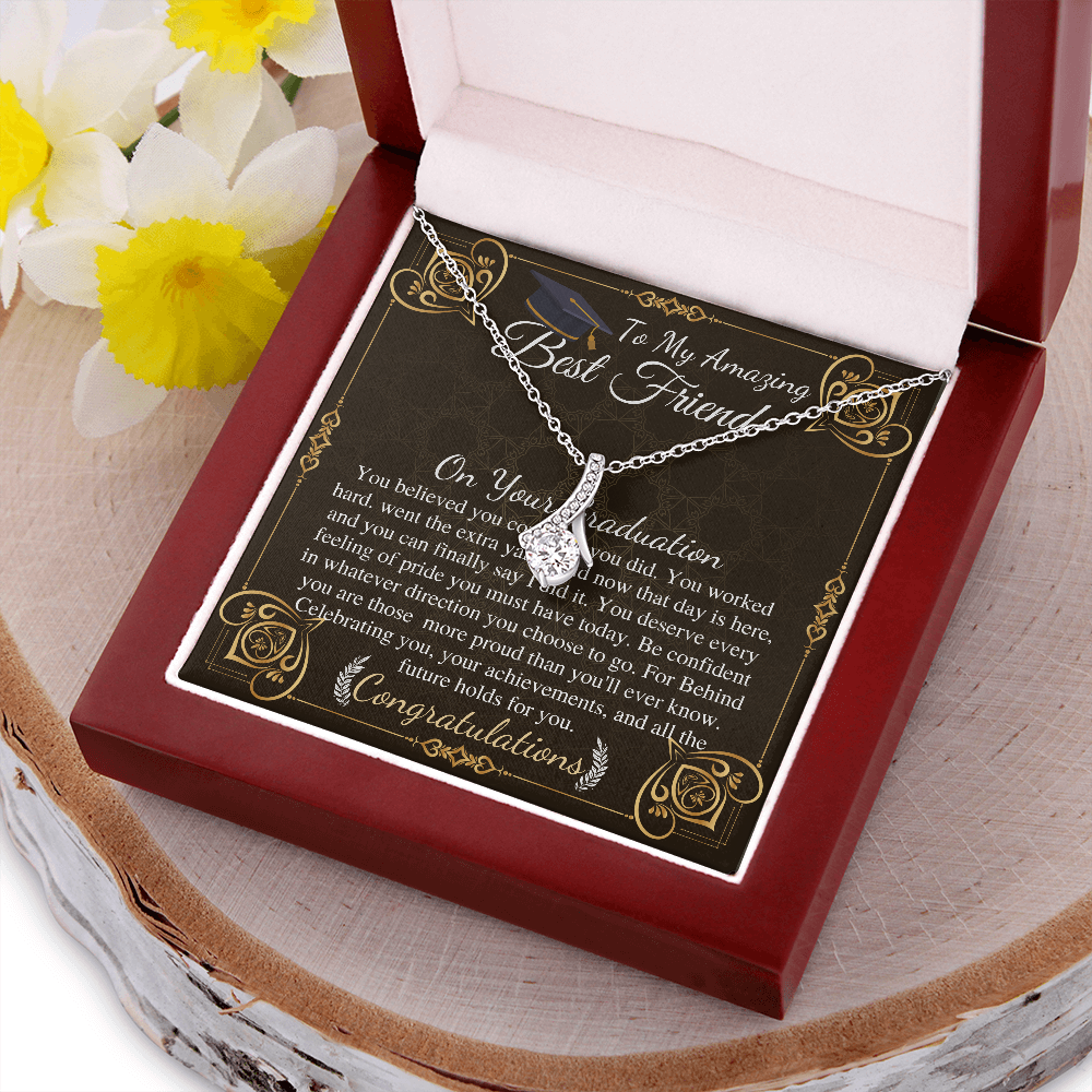 Best Friend Graduation Gift For Her, College Graduation Necklace For Best Friend High School Gradution Gift