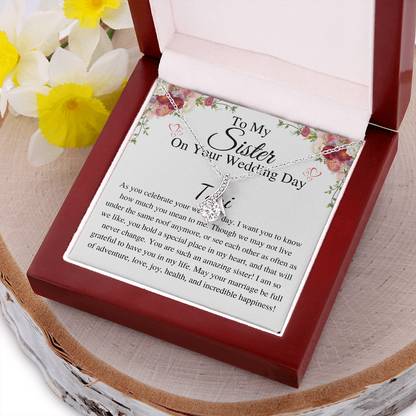 Sister Wedding Gift from Sister Wedding Day, Gift for siter from Bride Gift for her Necklace, Gift from brother to Sister toni