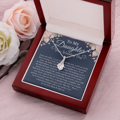 Daughter wedding gift necklace from dad, to my daughter on her wedding day, if I could give you one thing in life, bride gift from father beth