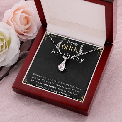 60th Birthday Gifts For Women, Birthday Gift from men, 60th Birthday Gifts For Mom, 60th Birthday Gifts, Necklace with Personalized message