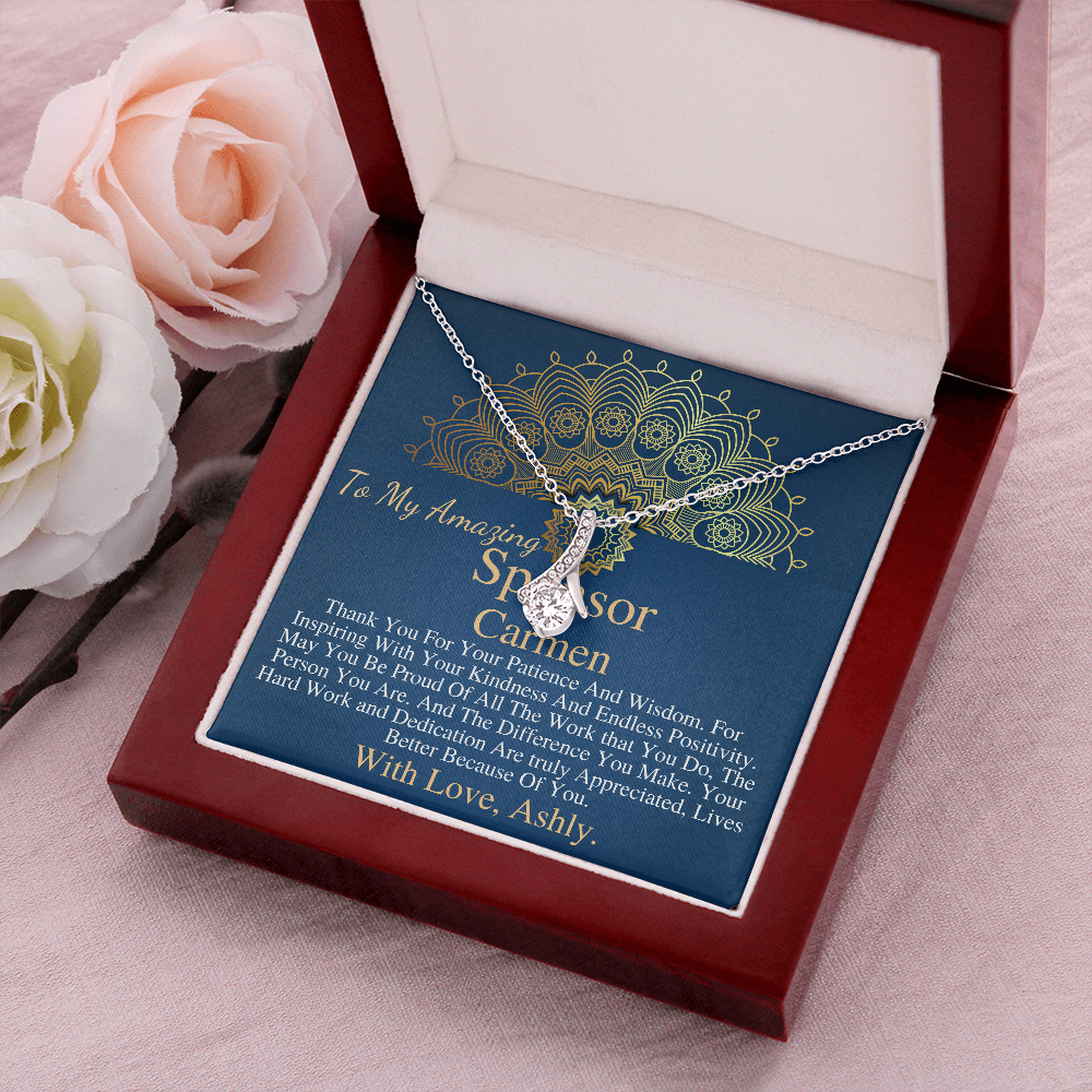 Sponsor Gift For Sponsor Thank You Gift, Confirmation Sponsor Gift for Women, aa Sponsor Gift, Wedding Sponsor Necklace Personalized #0742 ashley
