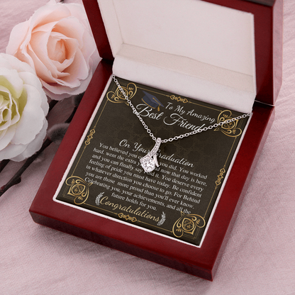 Best Friend Graduation Gift For Her, College Graduation Necklace For Best Friend High School Gradution Gift