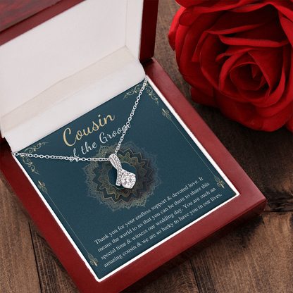 Cousin Of The Groom Necklace Gift, Wedding Gift From Bride And Groom, Bridal Party Thank You Gift, Cousin Wedding Gift, keepsake gift