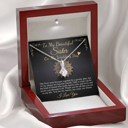 Sister of the Bride Gift Necklace, Sister Wedding Gift from Bride to Sister rehearsal dinner Gift to Sister on Wedding Day Necklace #0095