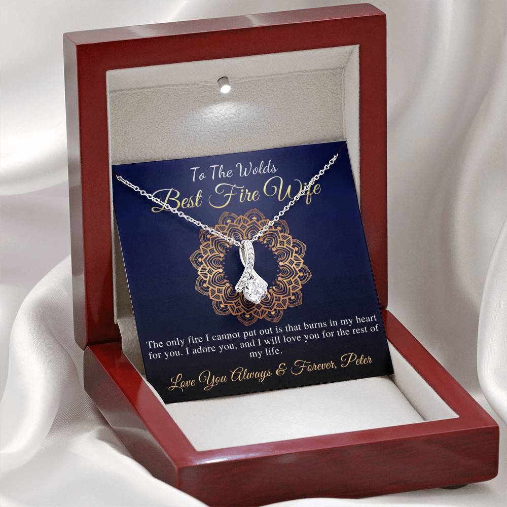 Firefighter Wife Gift Necklace | Thoughtful Gift for Fire Wife from Your Firefighter | Firefighter Wife Birthday Gift | Fire Wife Gift #0842