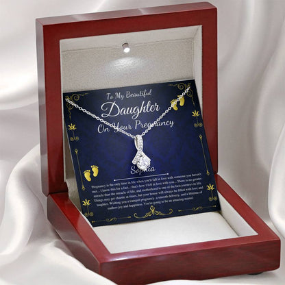 Pregnant Daughter Gift From Mother,First Time Mom Gift For Daughter, Congratulations Pregnancy Gift, New Mom Necklace, Alluring Beauty #0190