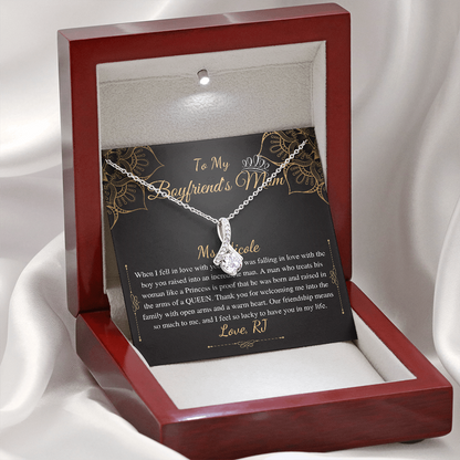 Gifts for Boyfriends Mom, Boyfriends Mom Birthday Gift, Boyfriends Mom Neckalce, Mothers Day Gift for Boyfriends Mom, Alluring Beauty #0421 RJ
