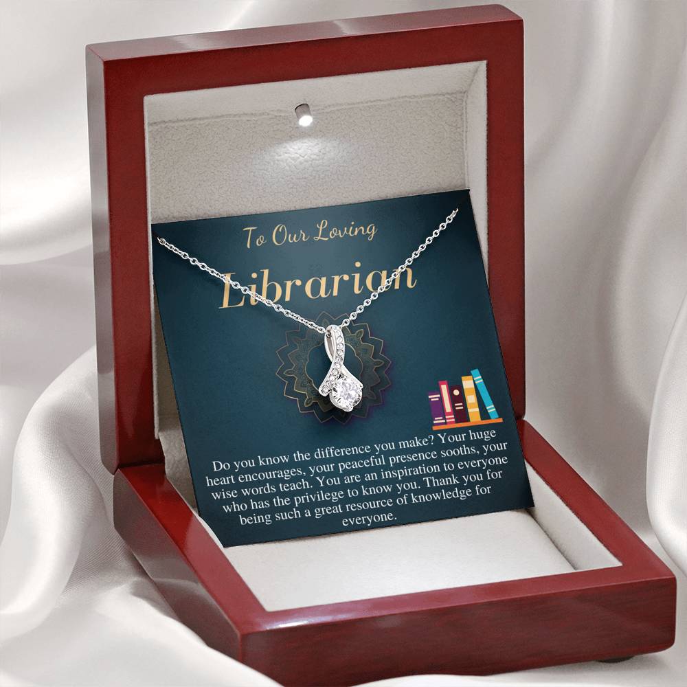 Librarian Gift | Gift for Librarian Necklace |Loving Librarian Appreciation Gift | Librarian Thank You Gift | Christmas Gift, Birthday #0739