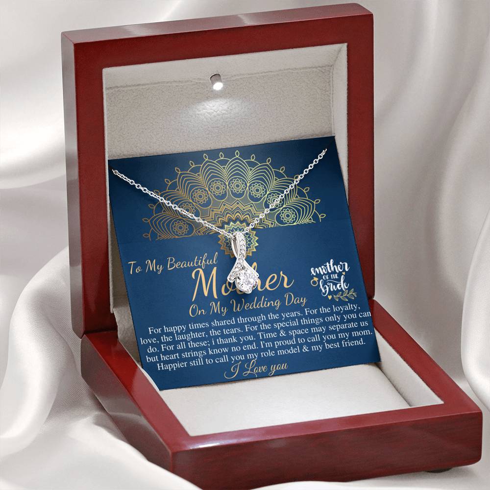 Mom Wedding Gift from Bride, Bride to Mom Gift, Gift for Mom on Wedding Day, Mother of the Bride Necklace, Wedding Gift for Mom #0787