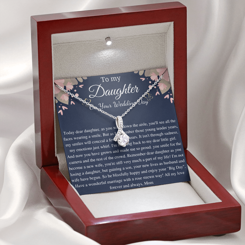 Daughter wedding gift necklace from dad, to my daughter on her wedding day, if I could give you one thing in life, bride gift from father
