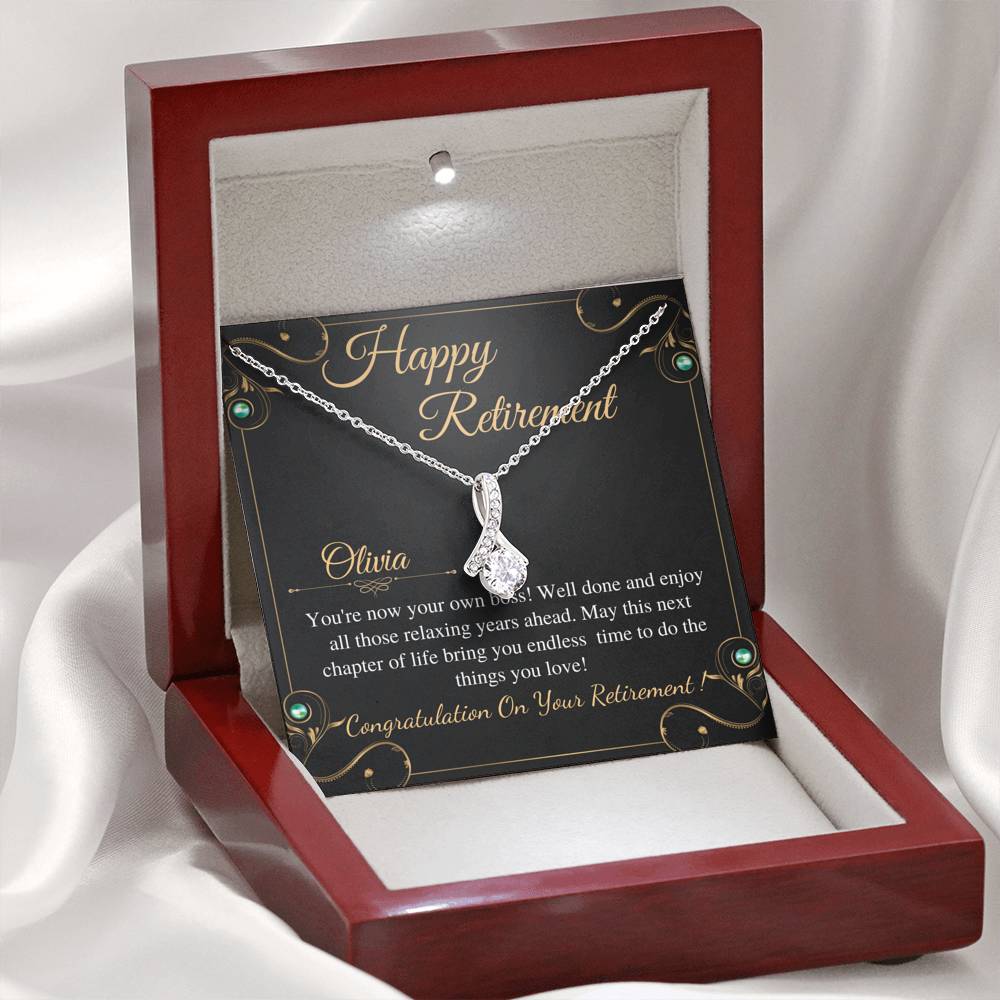 Retirement Gifts for Women Necklace, Retirement Necklace for Women Coworker Retirement Gift gifts, Teacher Retirement Gift