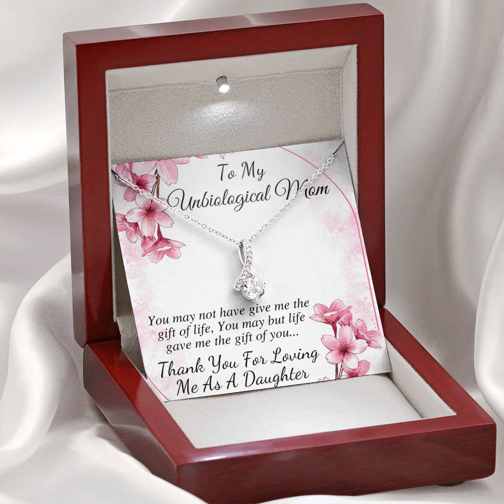 Unbiological Mom Necklace, Bonus Mom Gift, Bonus Mom Necklace, Stepmom Gift from Bride, Step Mom Gift, Stepmom Birthday,Christmas Gift #0461