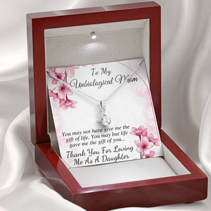 Unbiological Mom Necklace, Bonus Mom Gift, Bonus Mom Necklace, Stepmom Gift from Bride, Step Mom Gift, Stepmom Birthday,Christmas Gift #0461
