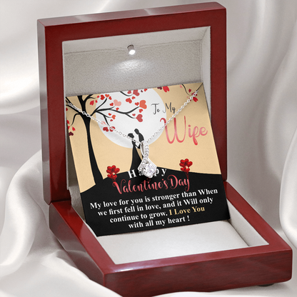 Meaningful Jewelry Gifts For Wife On Valentines Day Gift For Her Alluring Beauty Necklace From Husband Present For Wife On 1st Anniversary Stainless Steel Cable Chain Necklace with Message Card Mahogany Luxury Box Variant