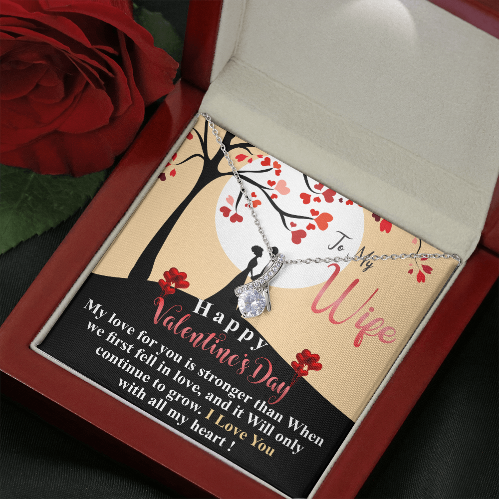 Valentine's Day Gift Necklace For Wife | Wife Gifts | Wife Necklace Gift | Happy Valentines Gift For Wife | Necklace With Message Card