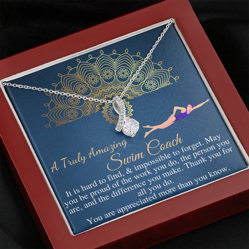 Swim Coach Gift for Women | Swim Coach Appreciation Gift | Leaving Gift for Swim Coach Necklace | A Truly Amazing Swim Coach Gift #0734