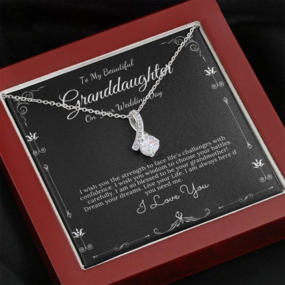 Alluring Beauty Granddaughter Wedding Day Necklace Gift From Grandma Bride Gift from Grandmother Gift For Granddaughter On Her Wedding #0070
