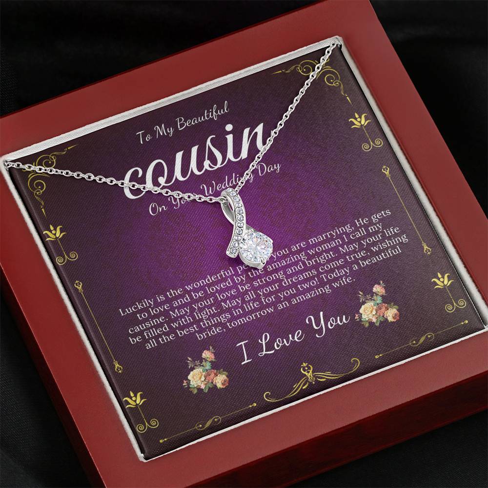 Alluring Beauty,Gift For Cousin Wedding Day Bride Gift From Cousin Necklace Bride necklace Gift For Cousin Wedding Gift For My Cousin #0105